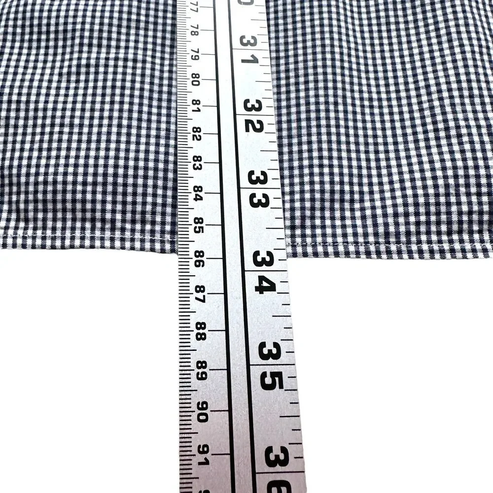 Polo Ralph Lauren Shirt Men's Large Navy Blue‎ Micro Gingham Button Blake Cotton